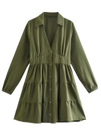 'Emira' Collar V-neck Buttoned Mini Dress (2 Colors) | Goodnight Macaroon