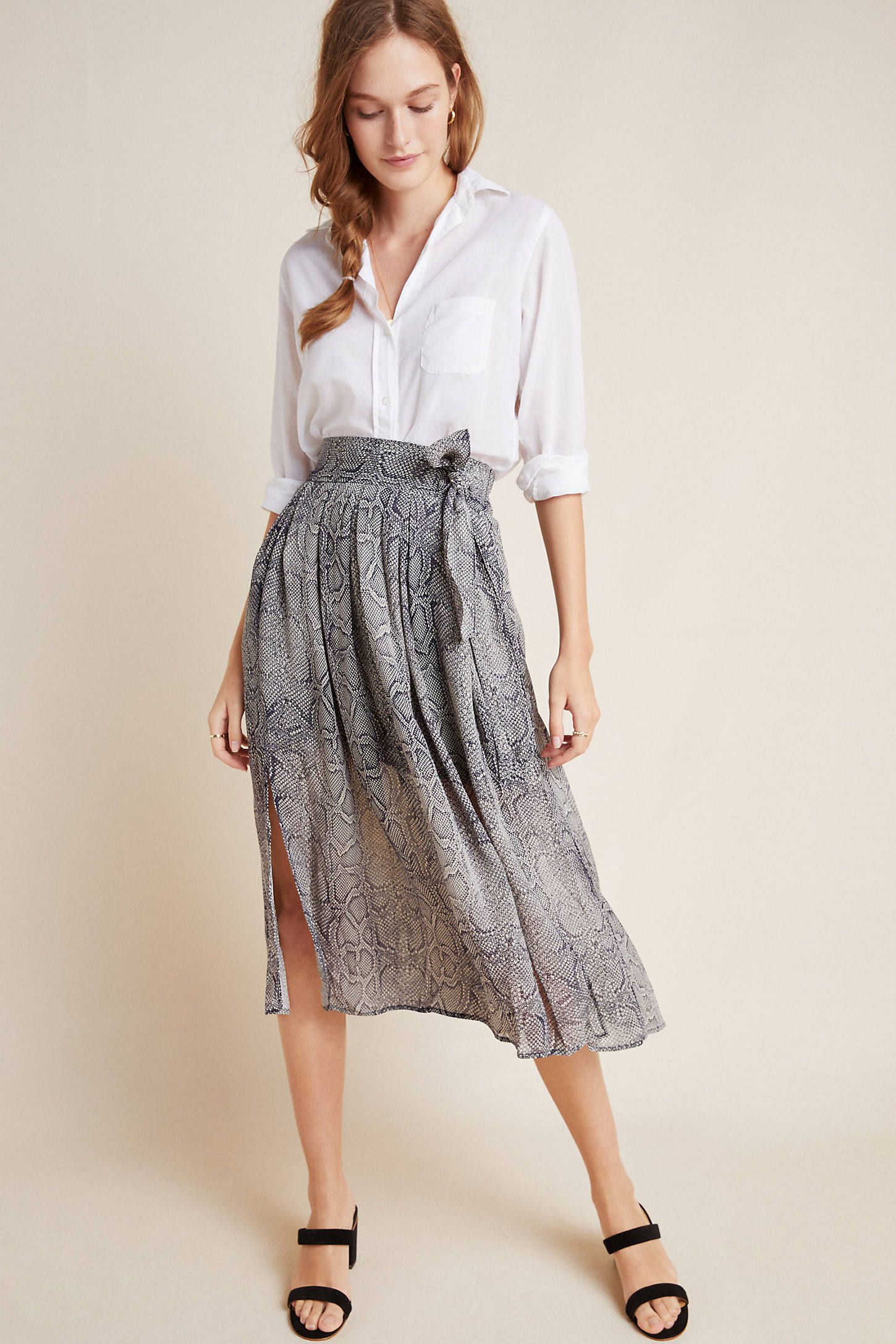 Annette Tied Midi Skirt | Anthropologie (US)