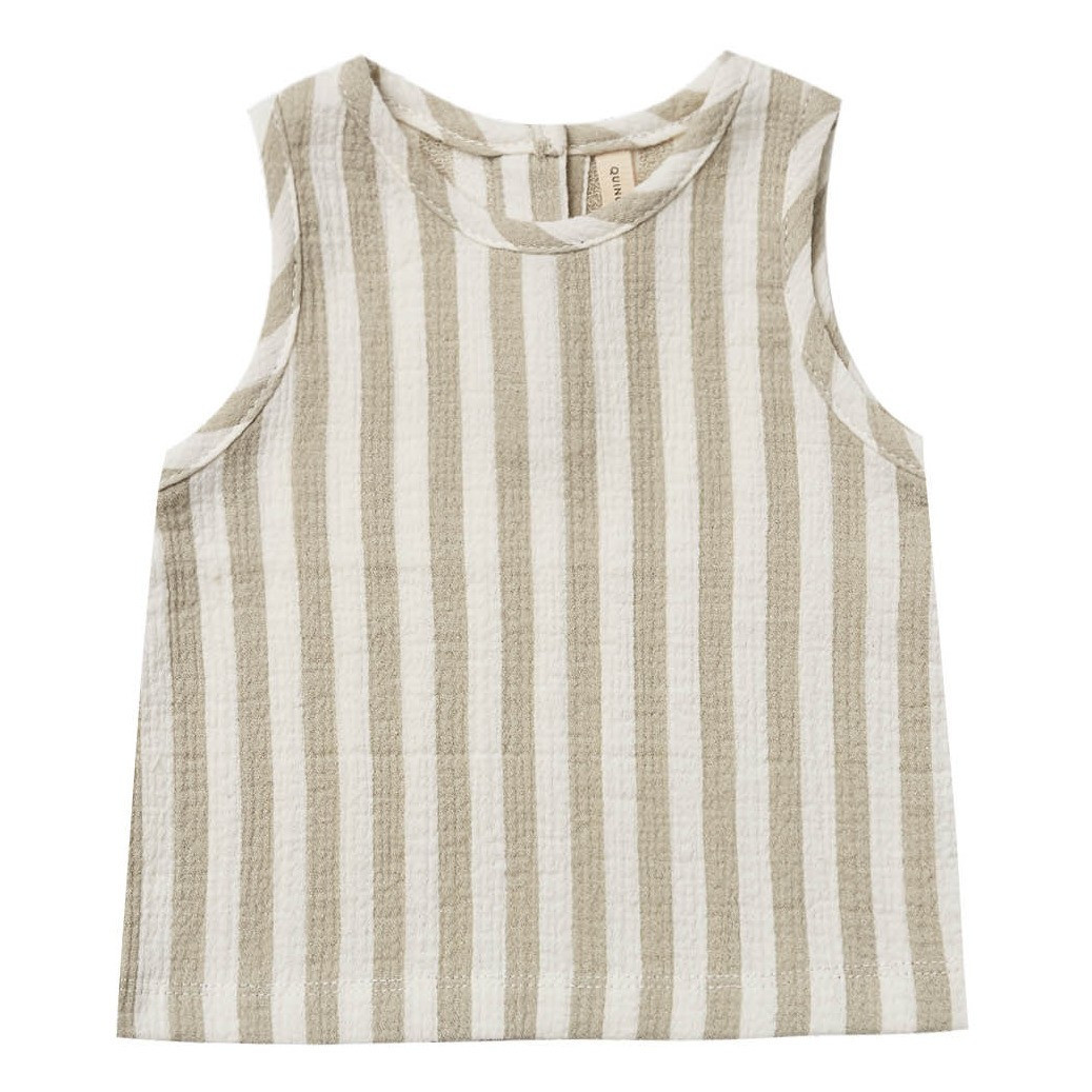 Organic Double Cotton Muslin Tank Top  Ecru Quincy Mae Fashion Baby | Smallable DE