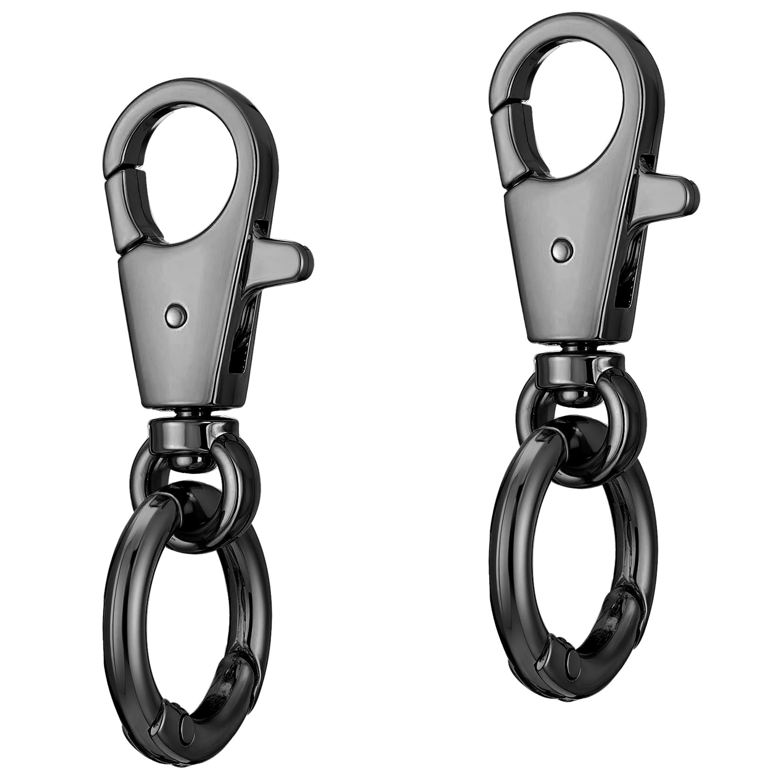 2 Pcs Double Opening Keychain Clip, Heavy Duty Zinc Alloy Swivel Lobster Clasp with Key Ring Spri... | Amazon (US)