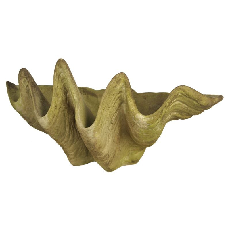17" Clam Shell Planter, Green | One Kings Lane