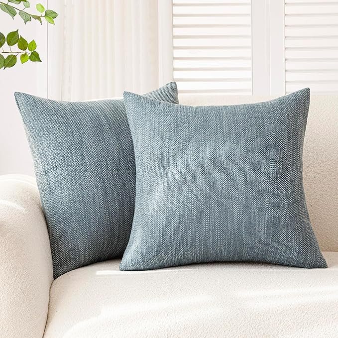 Foindtower Set of 2 Decorative Textured Burlap Linen Throw Pillow Covers Farmhouse Boho Cushion C... | Amazon (US)