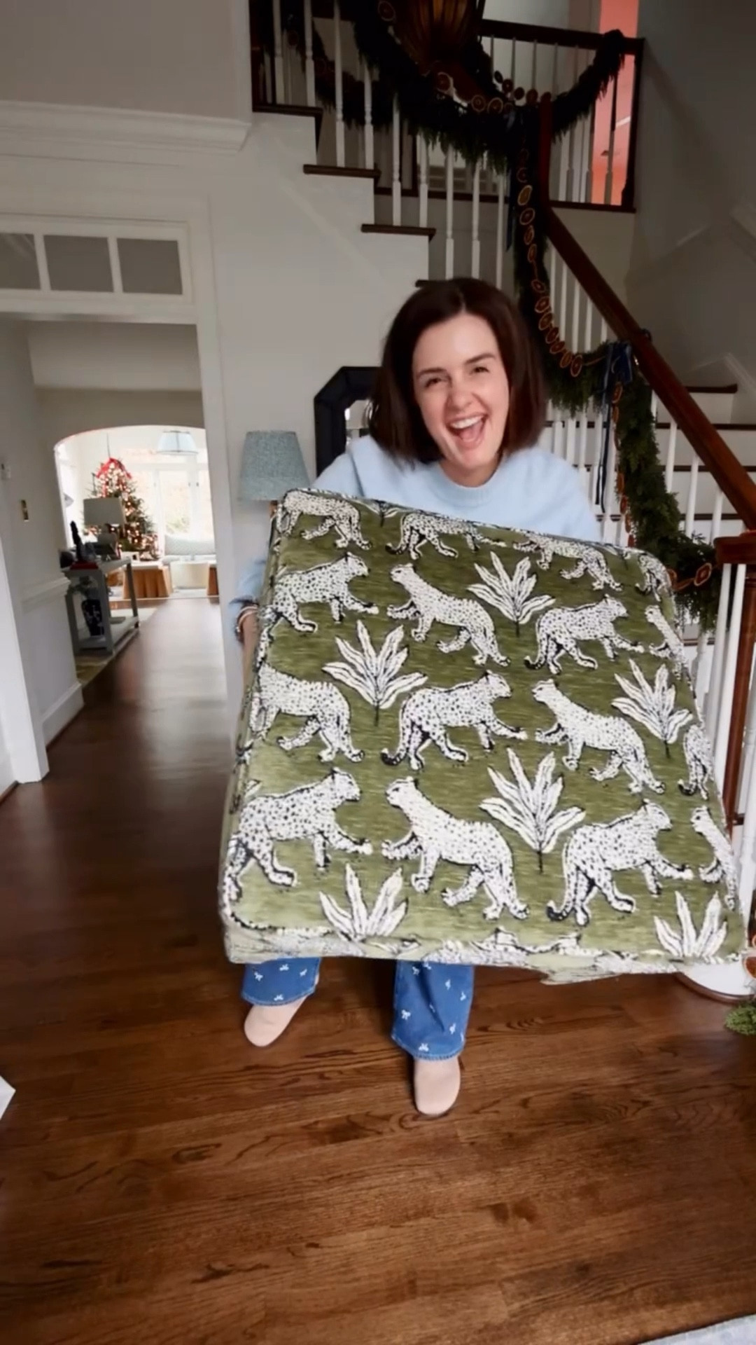 This ottoman looks like it came from a designer boutique. The olive color is perfect and fabric is perfect!

#LTKHoliday #LTKHome #LTKFindsUnder100