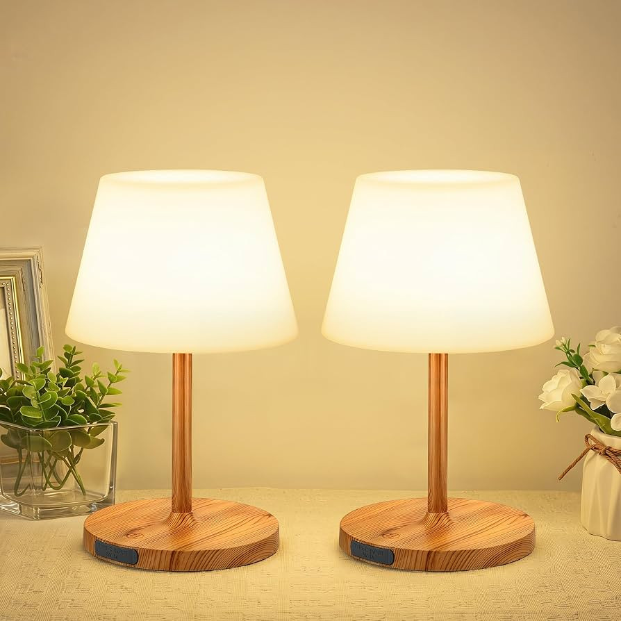LUTEC 2 Pack Shower Lamp Waterproof, 6000mAh Rechargeable Cordless Table Lamp with 3 Color Temps ... | Amazon (US)