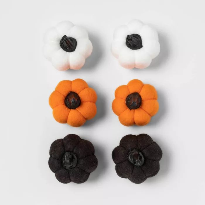 6ct Felt Mini Pumpkin Halloween Filler - Hyde &#38; EEK! Boutique&#8482; | Target