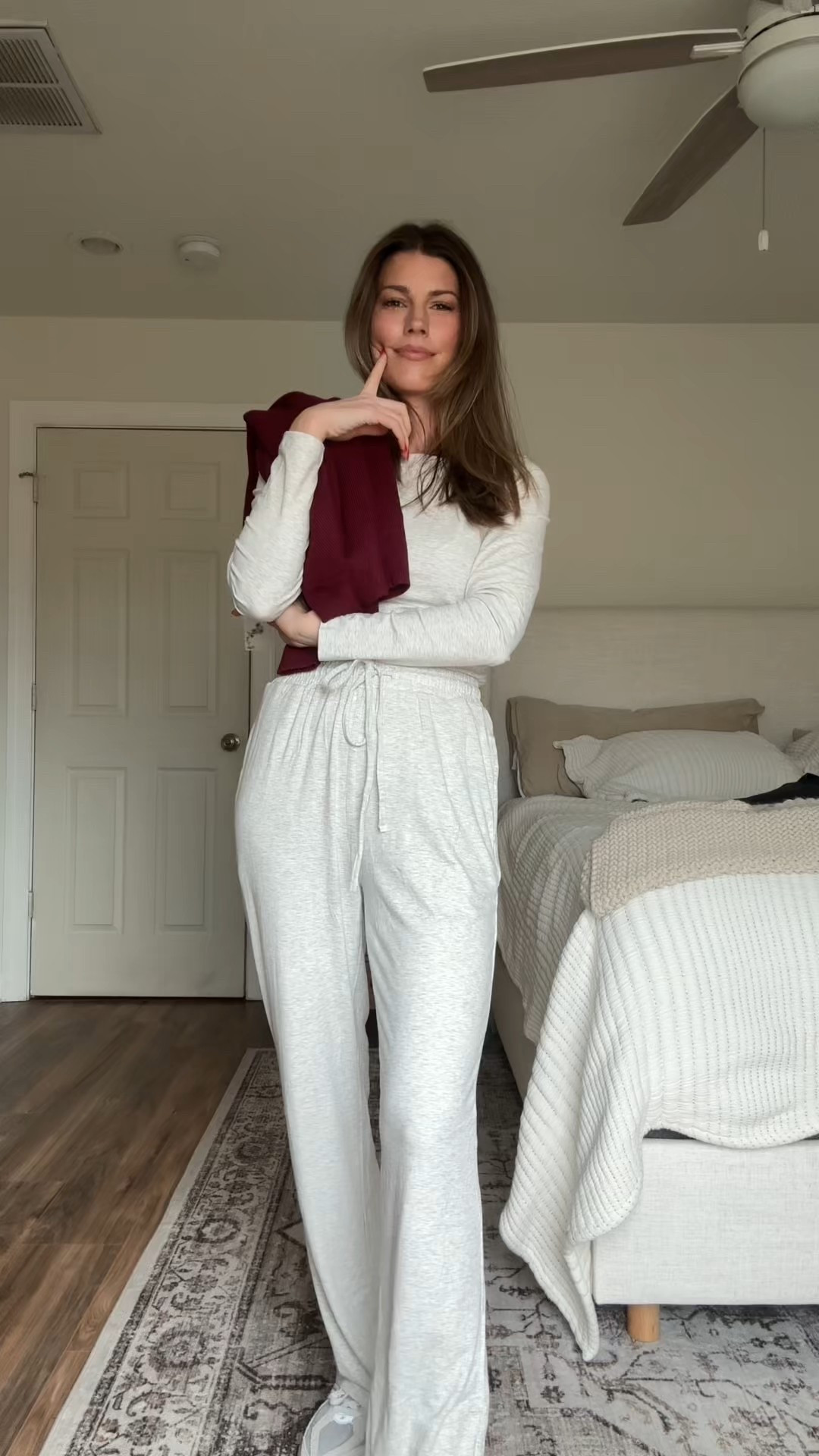 Styling one burgundy sweater three ways because versatile wardrobe staples are everything. From a cozy, off-duty look for everyday errands, to a polished layered outfit, and finally an elevated date night outfit, this burgundy knit proves how effortless chic can be. Rich fall tones like burgundy are timeless, flattering, and perfect for building a capsule wardrobe that works for real life. If you’re looking for outfit inspo, sweater styling ideas, or ways to transition a comfy look into a night-out outfit, this is your sign to invest in pieces that do more. Classic, wearable, and endlessly re-styleable — the kind of fashion that always looks intentional.

#LTKmomlife #LTKootd #LTKFindsUnder50