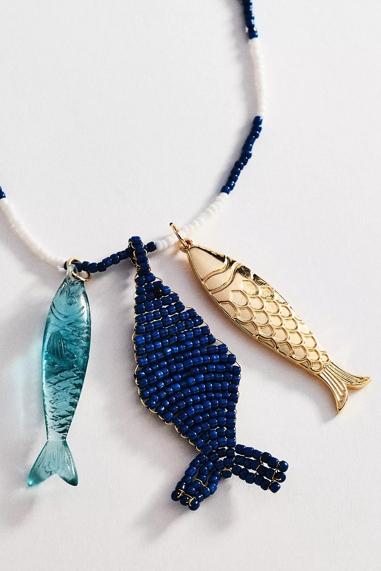 Ceramic Beaded Fish Pendant Necklace | Anthropologie (US)