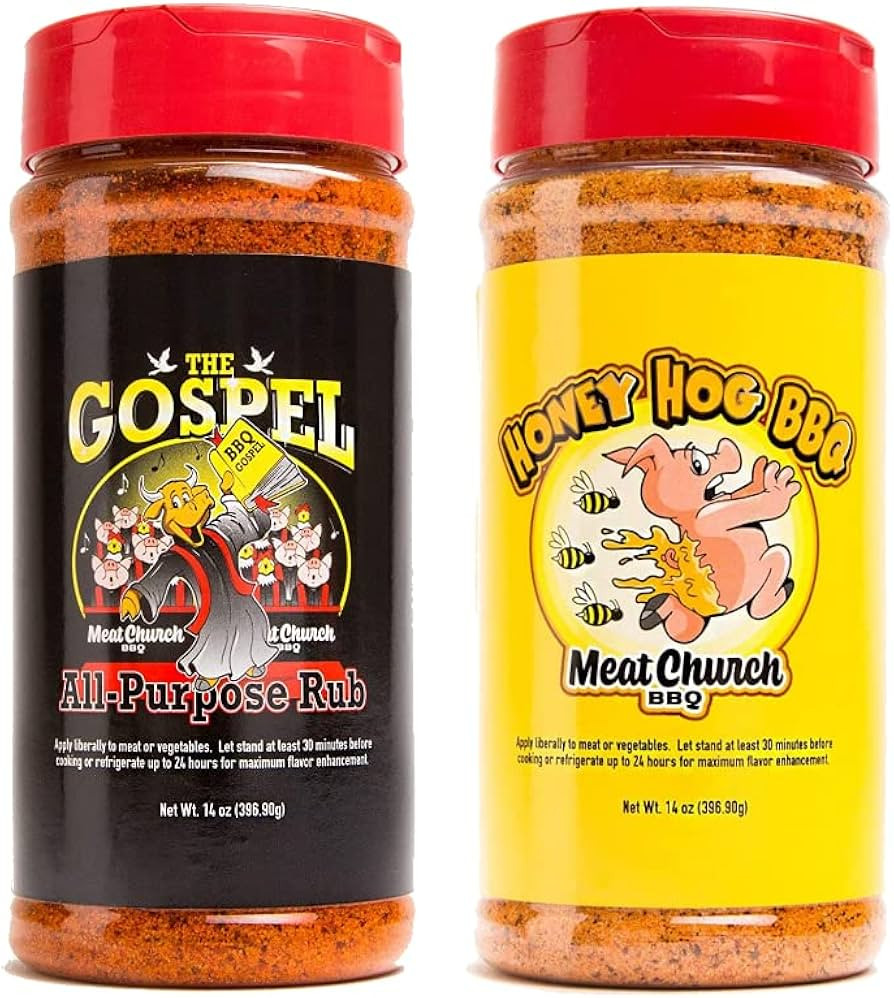 Meat Church BBQ Rub Combo: Honey Hog (14 oz) and The Gospel (14 oz) BBQ Rub and Seasoning for Mea... | Amazon (US)