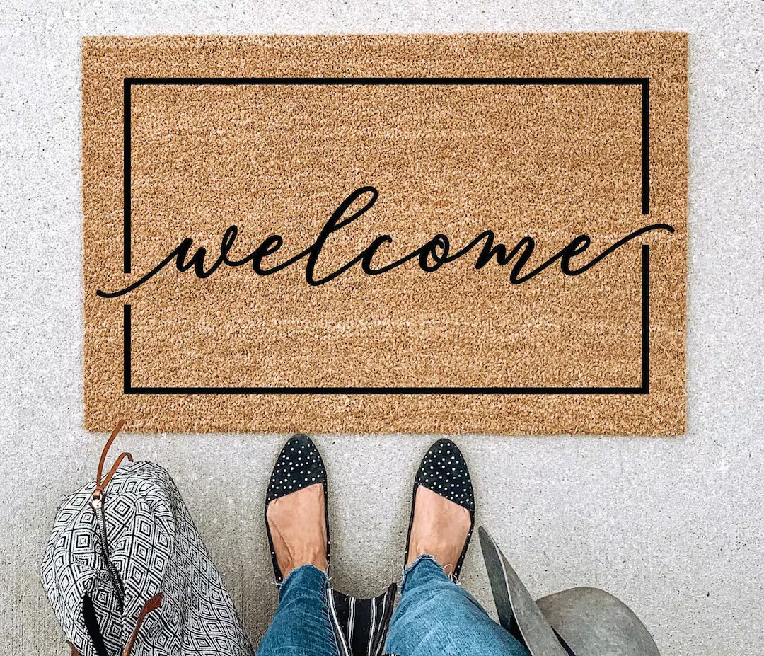 Welcome Doormat Welcome Mat Modern Door Mat Welcome Door Mat Housewarming Gift New Home Gift - Et... | Etsy (US)