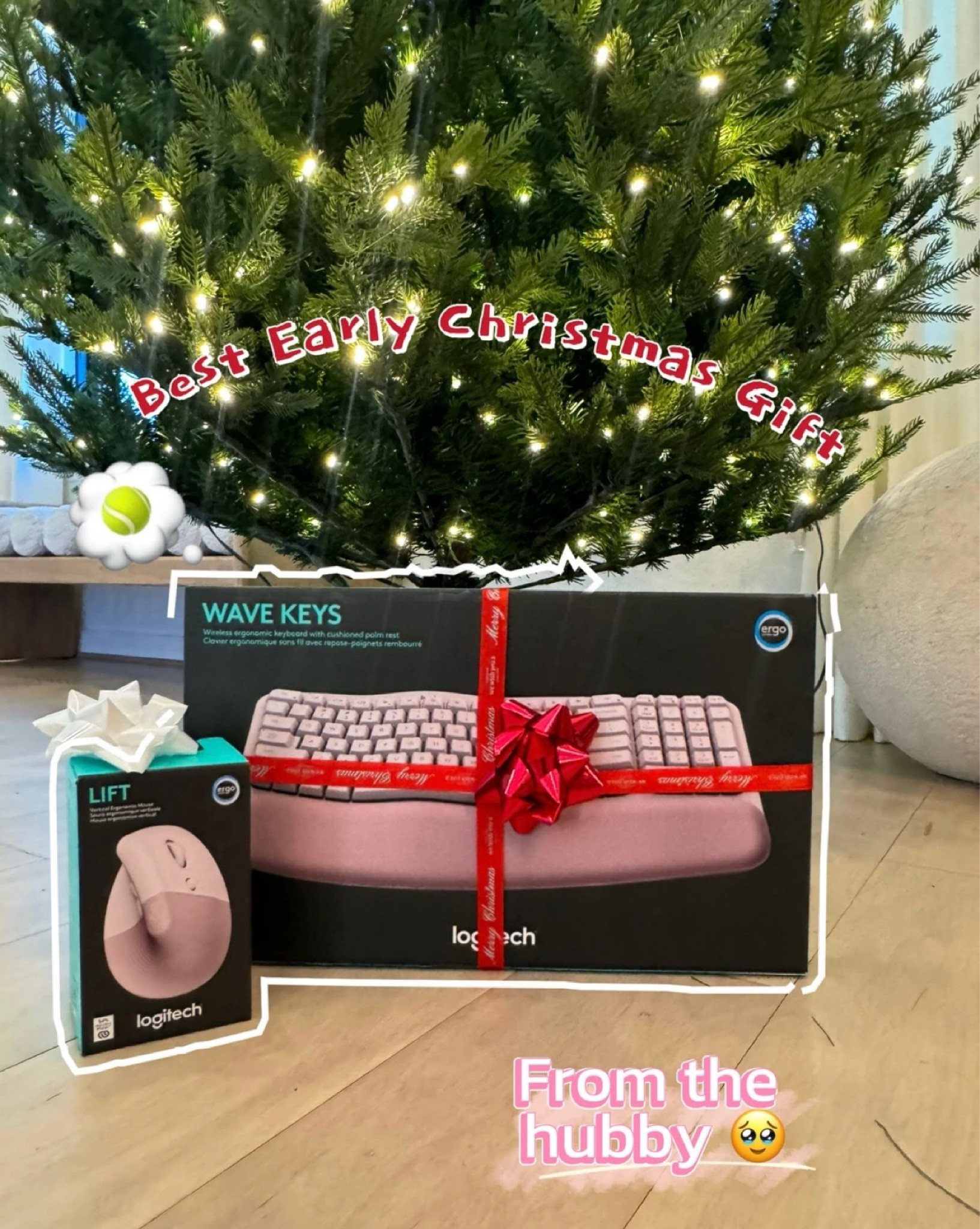 Best surprise from my hubby 🥹🥹 not him seeing I need a new keyboard and getting me an early Christmas gift from @bestbuy #BESTBUYPARTNER Logitech Ergonomic Keyboard is the newest addition to my office space!! I’m linking a few more items that are such a great idea to gift for the holidays. 