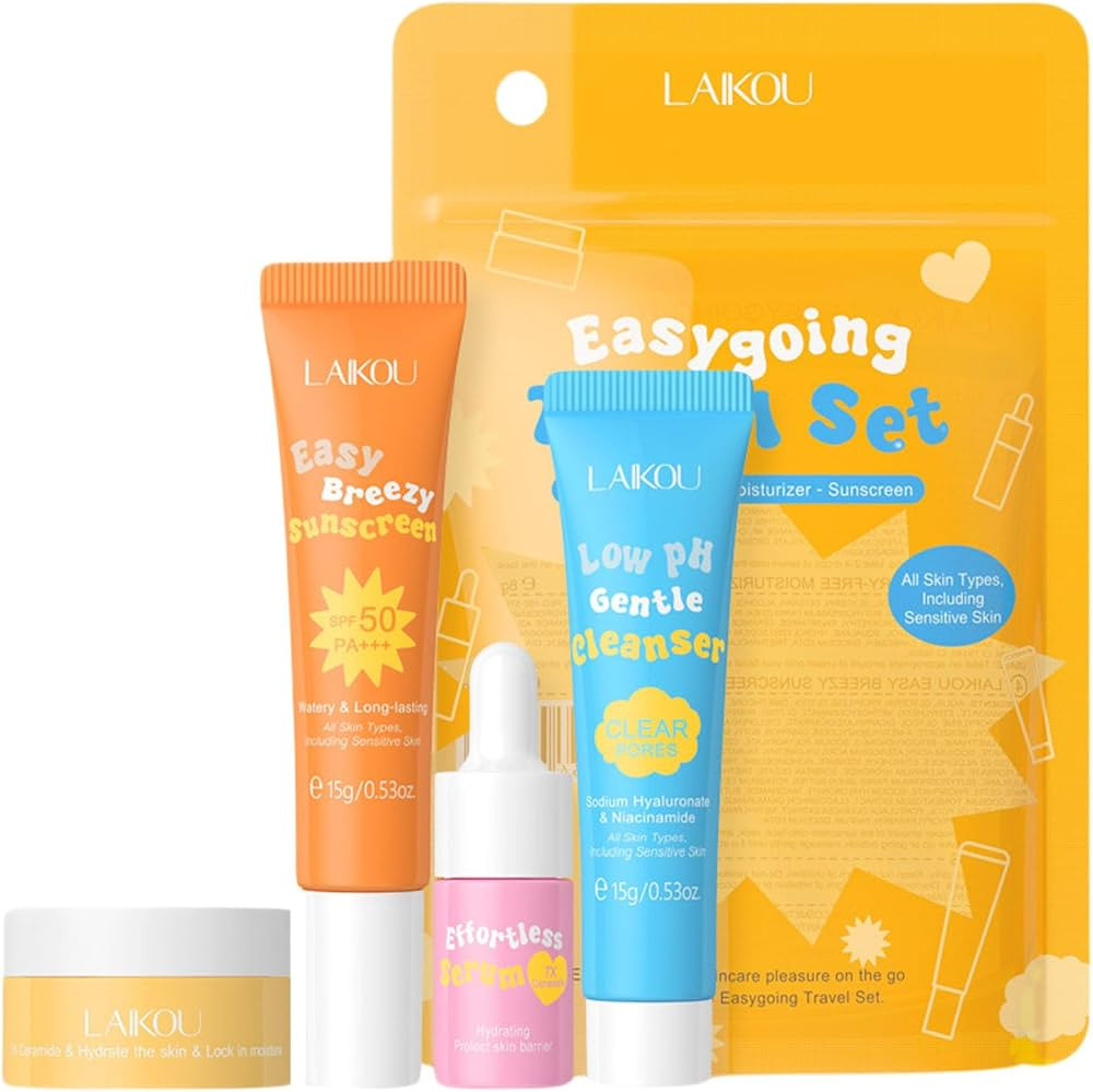 Hydrating Skin Care Set Travel Kit, Gifts for Women and Teenage Girls, 4 Piece Skincare Essential... | Amazon (US)