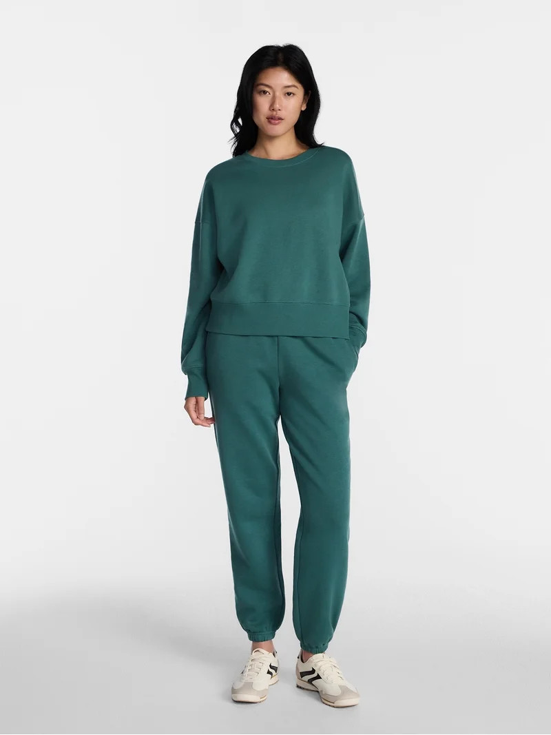 No Boundaries Boxy Fleece Sweatshirt, Midweight, Women's XXS-XXL | Walmart (US)