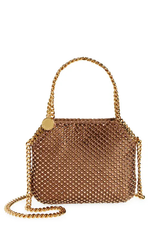 Stella McCartney Mini Falabella Crystal Mesh Crossbody Bag in Brown at Nordstrom | Nordstrom
