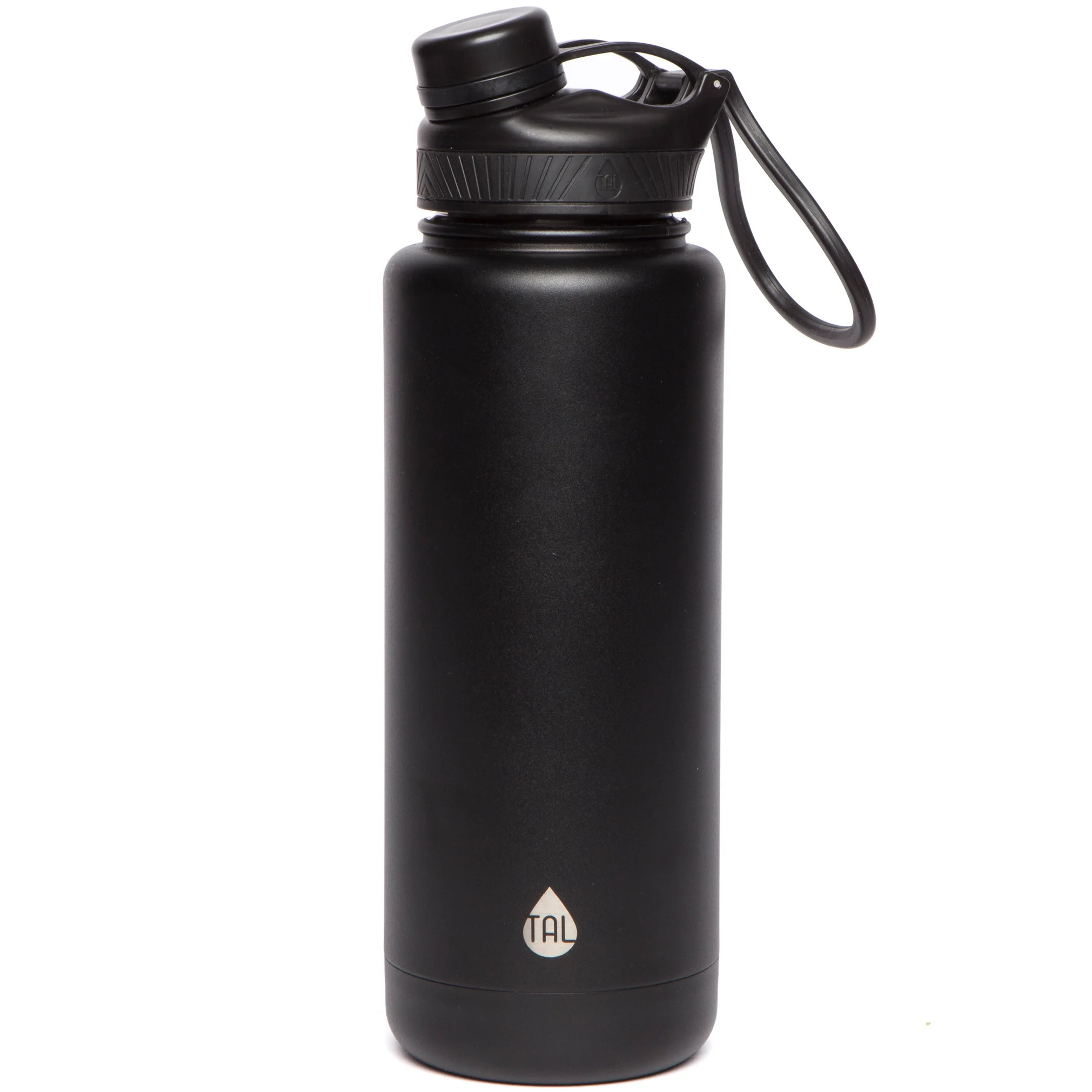 TAL Ranger 40 oz Black Insulated Stainless Steel Water Bottle with Wide Mouth and Flip-Top Lid | Walmart (US)