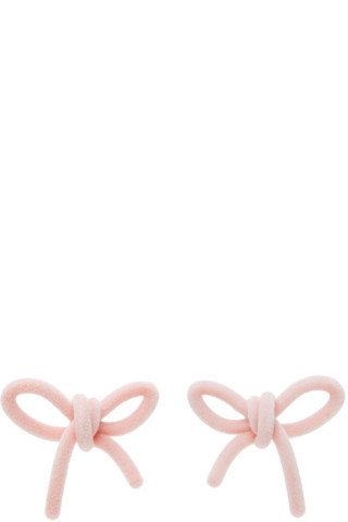 SSENSE Exclusive Pink YVMIN Edition Bow Earrings | SSENSE
