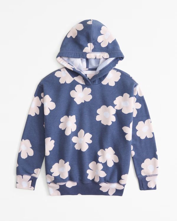 girls oversized pattern popover hoodie | girls clearance | Abercrombie.com | Abercrombie & Fitch (US)