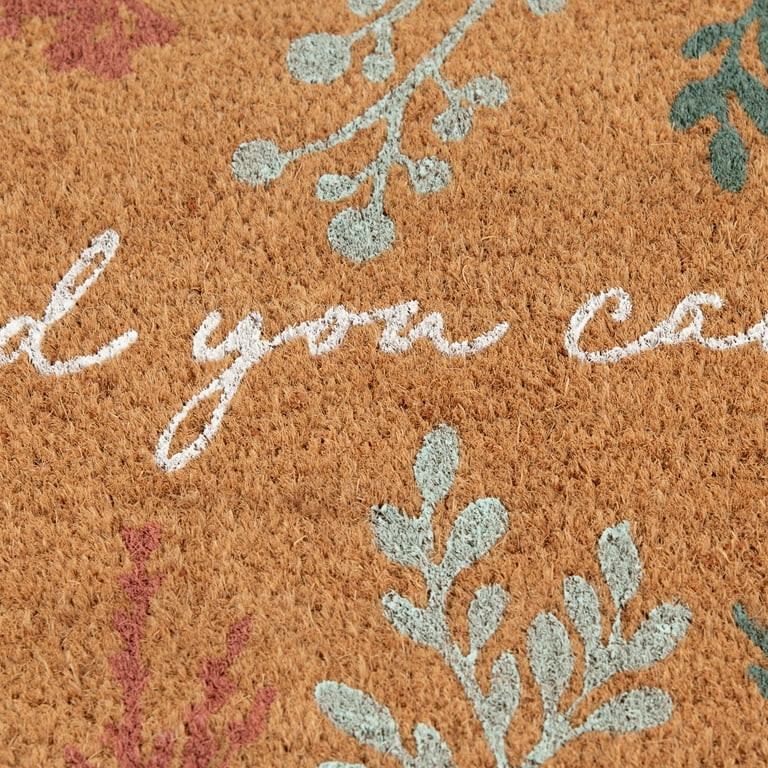 Home Decor Collection Alfombra de Fibra de Coco para Exterior "Do you call first?" Floral 18x30 | Walmart (US)