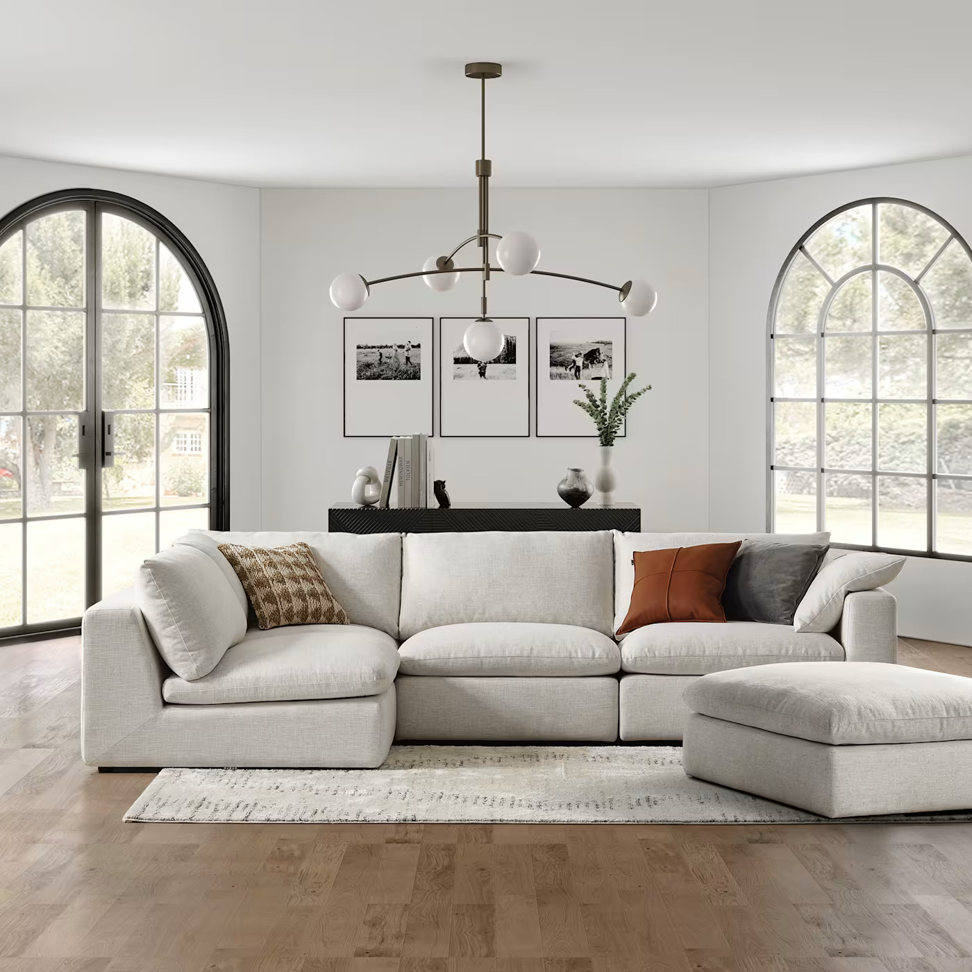 Dawson Chaise Sectional Sofa with OttomanSet Sale | Castlery US