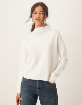 Mango mock neck jumper in white | ASOS | ASOS (Global)