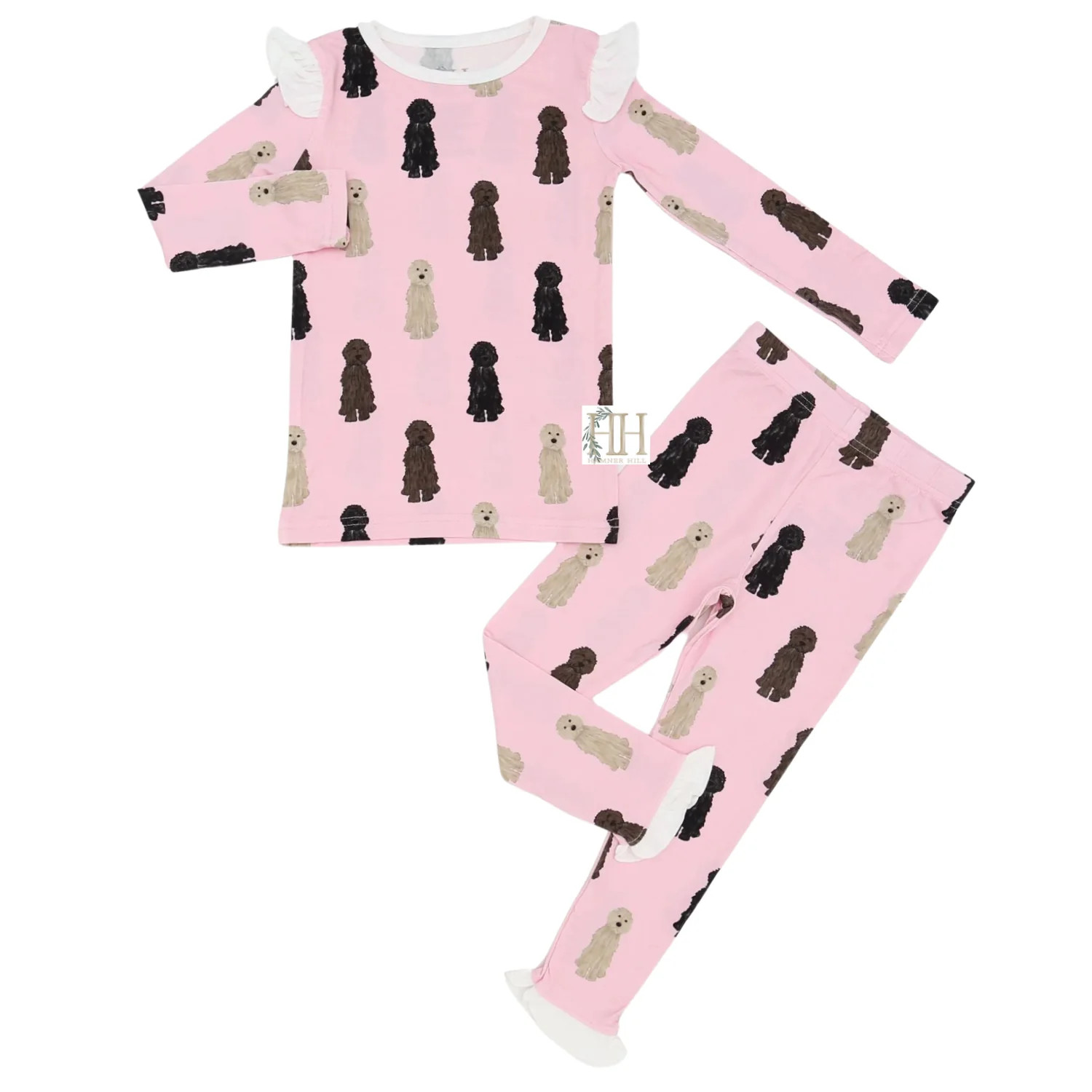 Girls Doodle Ruffle Loungewear Set | Hamner Hill