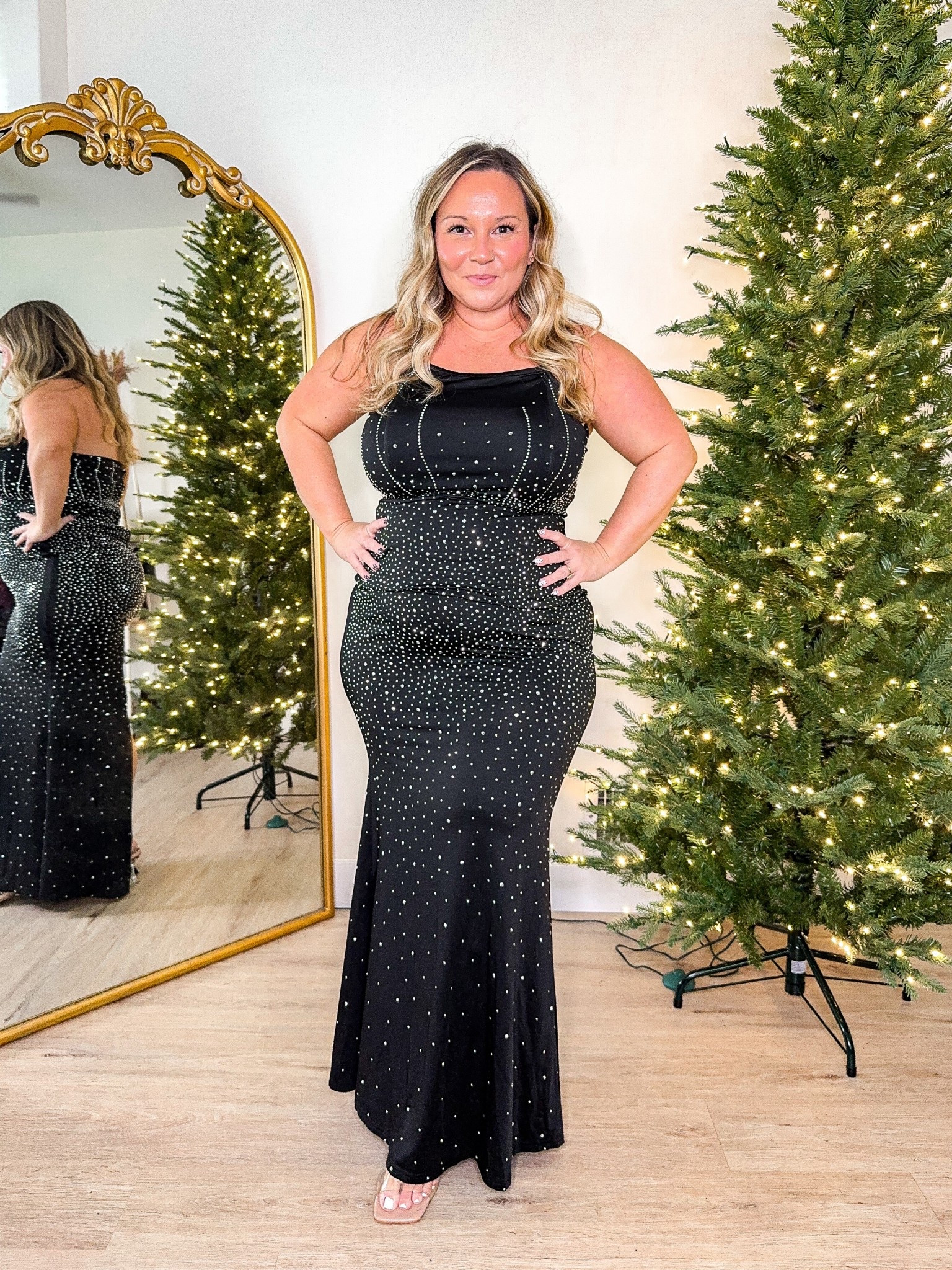 Amazon holiday dress
Size XL (I need a large it runs very stretchy and long! I pulled up the dress but would also look good with taller heels.) 

Party dress, NYE outfit, holiday style, holiday outfit, holiday dress, cocktail dress, wedding guest dress, Amazon finds, Amazon fashion

#LTKHoliday #LTKStyleTip #LTKMidsize