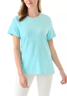 Kim Rogers Women's Petite Short Sleeve Crew T-Shirt, PS | Belk