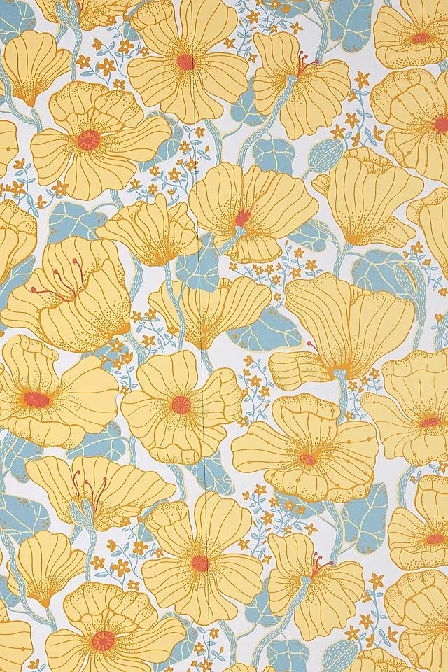 Matilda Poppy Fields Wallpaper | Anthropologie (US)
