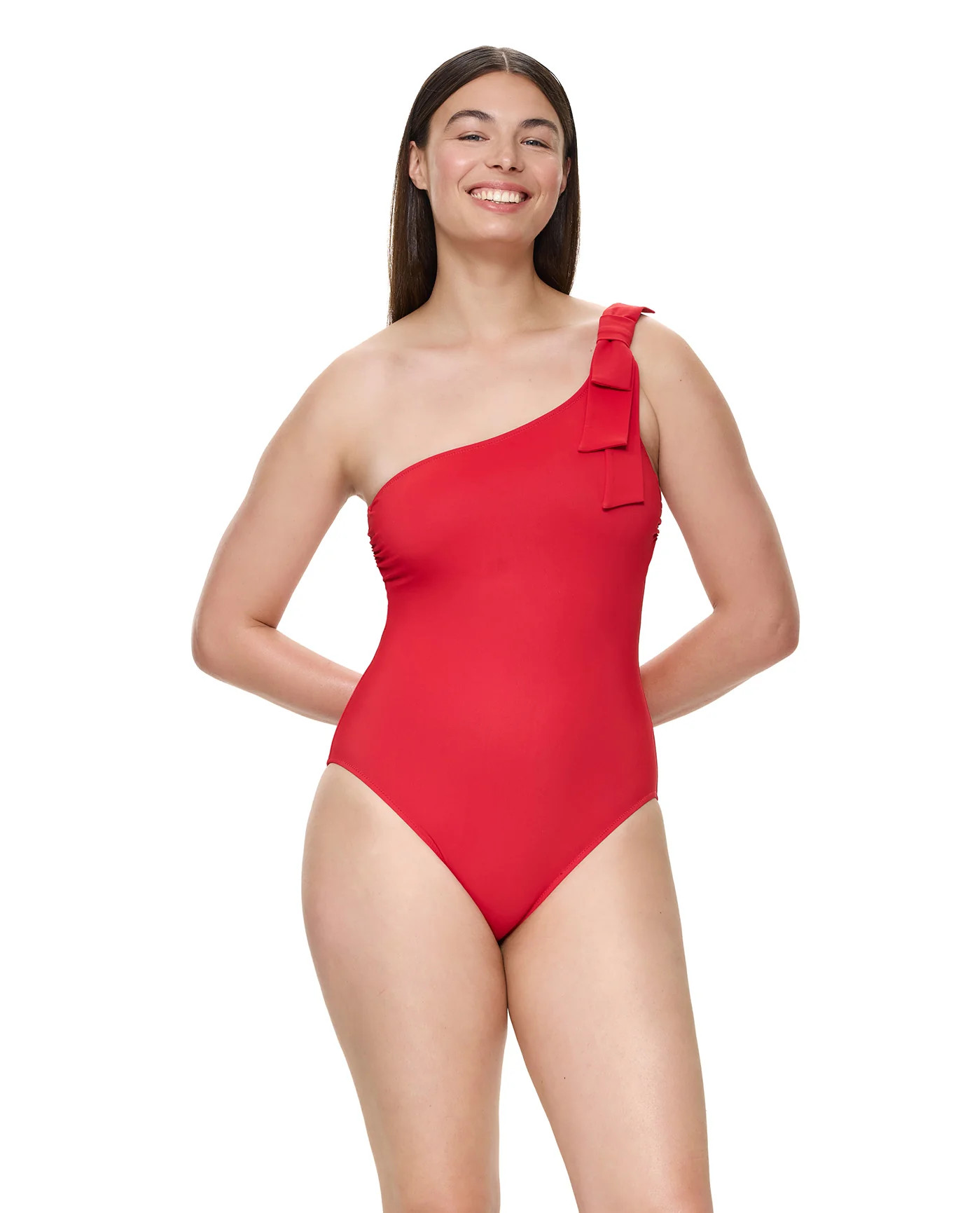 Modern Muse One Shoulder One Piece-Red | Gottex Swimwear
