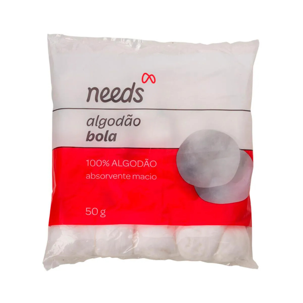 Algodão em Bolas Needs com 50g | Drogasil | Drogasil BR