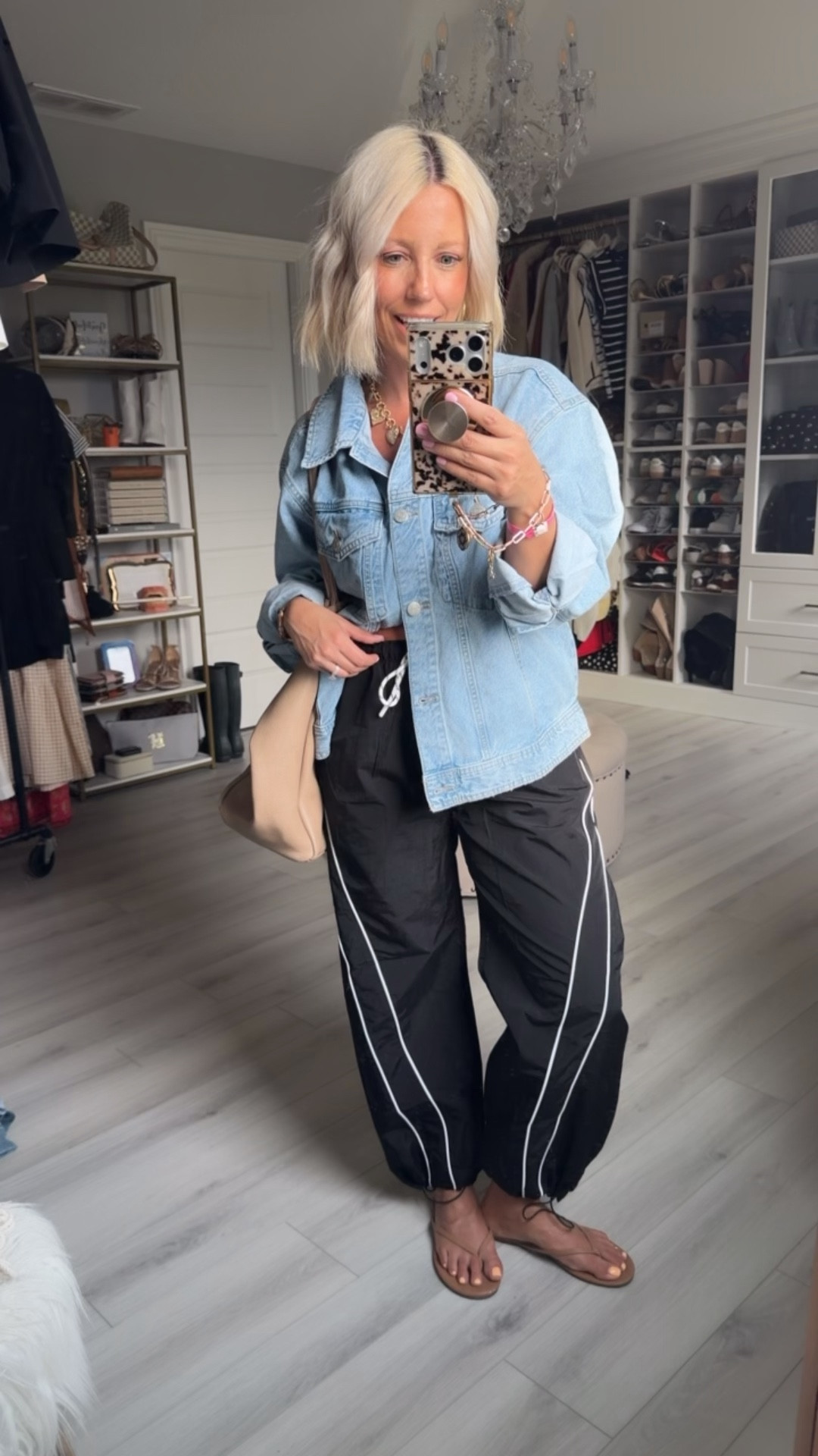 Jacket small (runs big)
Tee and pants medium

#LTKootd #LTKmomlife #LTKSaleAlert