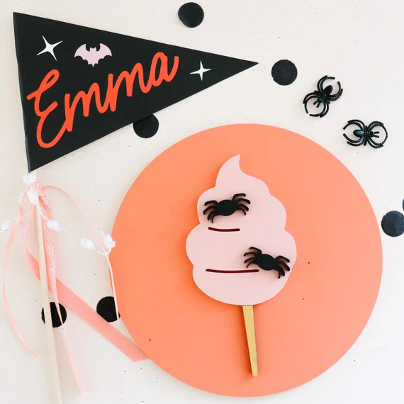 Pink spider cotton candy Halloween decor halloween sign | Etsy | Etsy (US)