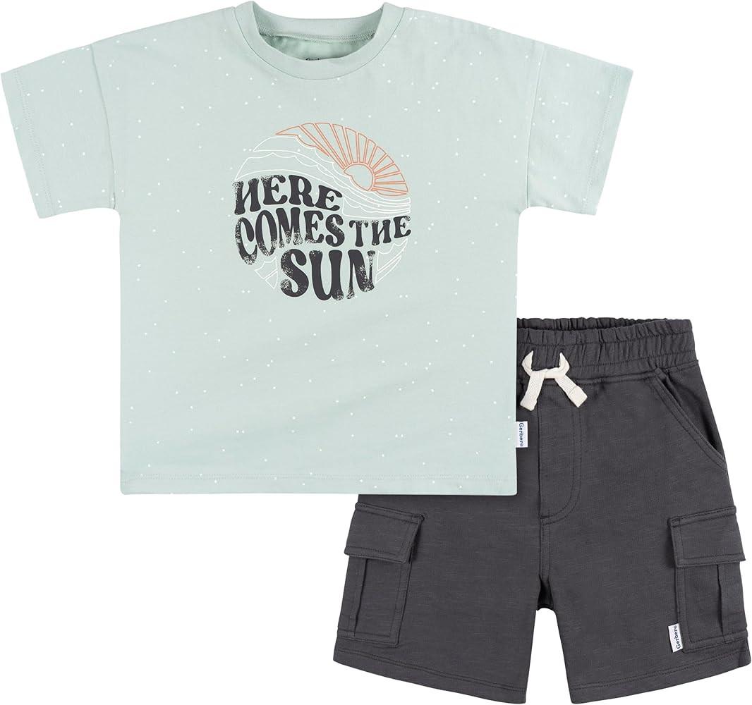 Gerber baby-boys Toddler T-shirt and Shorts Set | Amazon (US)