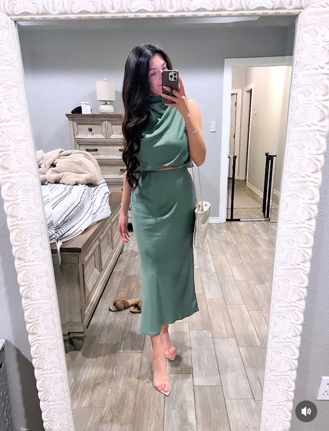Wedding guest dress 😍 #latepost 
I’ve been wanting to post this picture because I got so many compliments on this dress 🤍 
It’s a 2 piece and comes in multiple colors from @amazonfashion! 🤩 You can pull it up to cover your stomach if needed or lower it for an edgier look ☺️