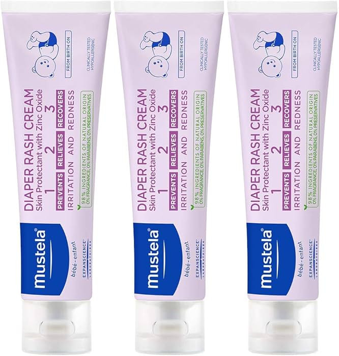 Amazon.com: Mustela Baby Diaper Rash Cream 123 - Skin Protectant with Zinc Oxide - Fragrance Free... | Amazon (US)