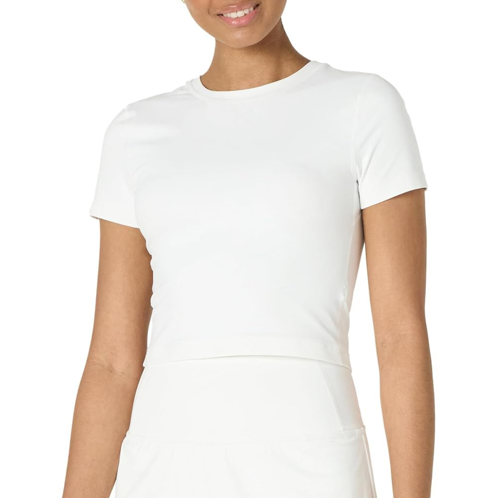 Amazon Essentials Women's Active FormFlex Buttery Soft Short Sleeve Slim Fit Crop Layering Workou... | Amazon (US)