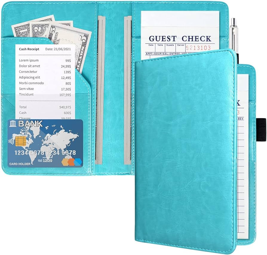 ACdream Server Books for Waitress, Guest Book Note Pad, Cute Pocket Leather Money Organizer Walle... | Amazon (US)