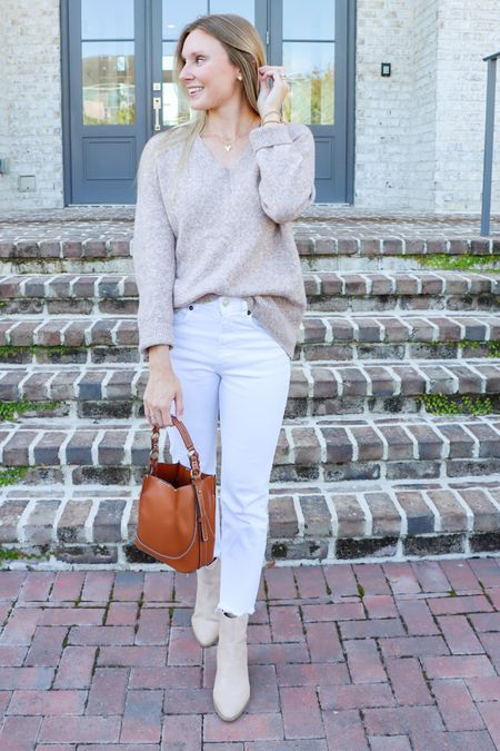 Fall neutrals - fall outfit - fall style - white jeans for fall - cozy fall style - Zara bucket bag 

#LTKshoecrush #LTKfindsunder50 #LTKstyletip