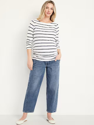 Maternity Full Panel Barrel Ankle Jeans | Old Navy (US)