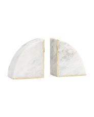 Set Of 2 Marble Bookends With Brass Inlay | TJ Maxx