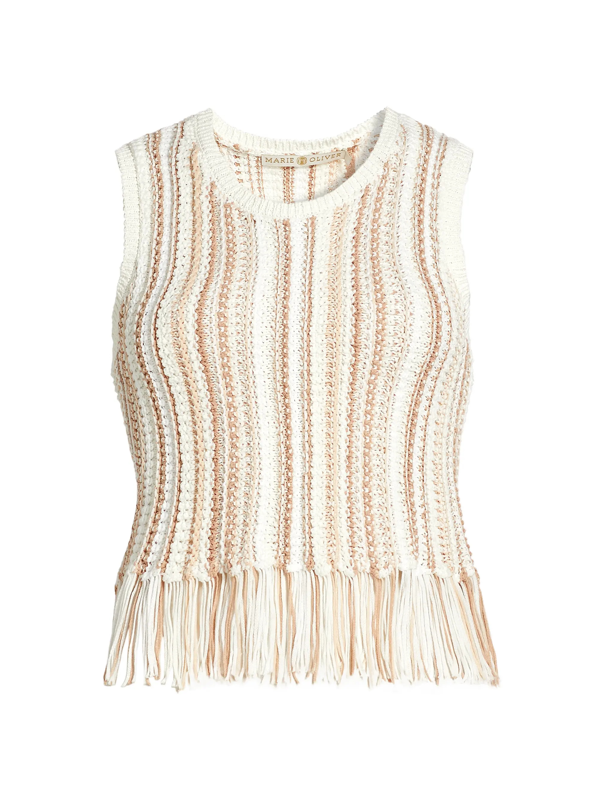 Shop Marie Oliver Collins Fringe-Trimmed Knit Tank Top | Saks Fifth Avenue | Saks Fifth Avenue