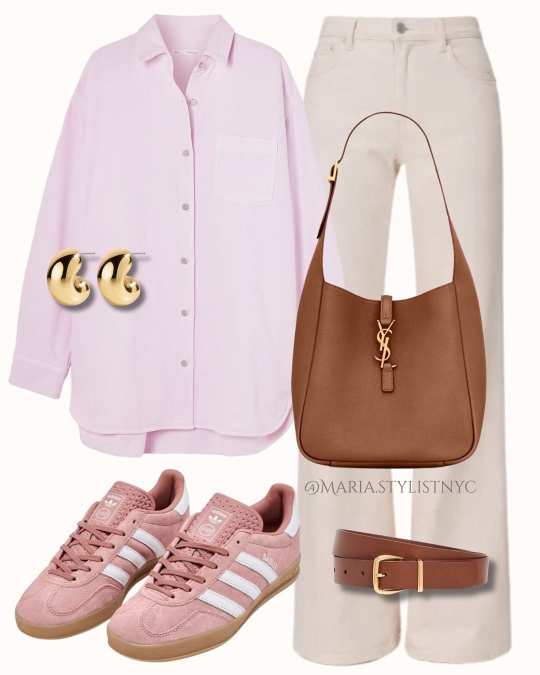 Soft pink, creamy denim, and warm tan accessories… such an easy pretty look for everyday 🤍

#LTKootd #LTKSaleAlert #LTKSeasonal