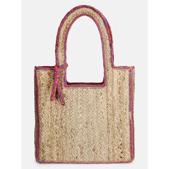 No Boundaries Women's Jute Tote, Pink | Walmart (US)