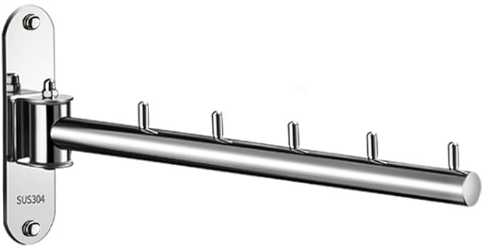 Clothes Hanger Rack Swing Arm, Folding Clothes Hanger Wall Mounted Space Saving Drying Rack, Stai... | Amazon (US)