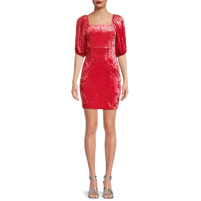 Kendall + Kylie Junior's Crushed Velvet Balloon Sleeve Dress | Walmart (US)