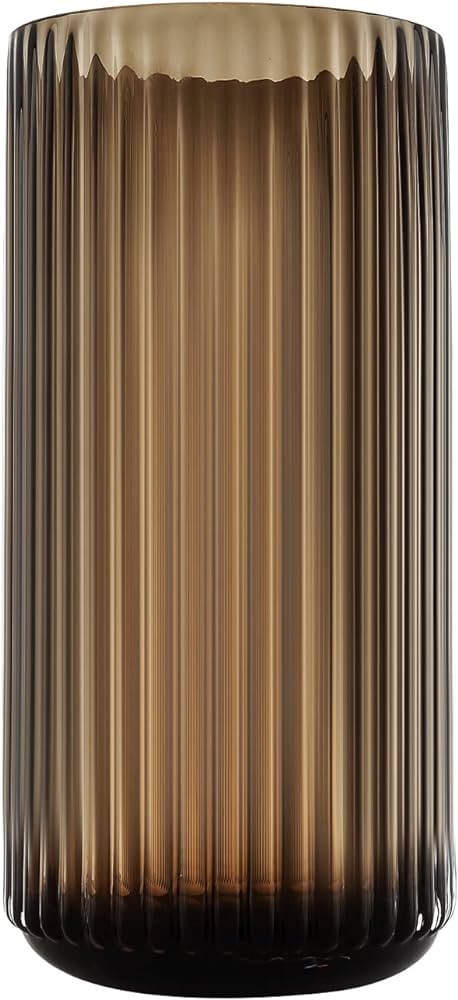 Large Cylinder Ribbed Brown Glass Flower Vase for Farmhouse Dining Table Centerpieces Decor | Amazon (US)