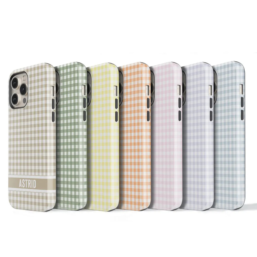 Pastel Gingham Phone Case Custom Name Summer iPhone, Samsung Galaxy or Pixel Checked C-GINP | Etsy (US)