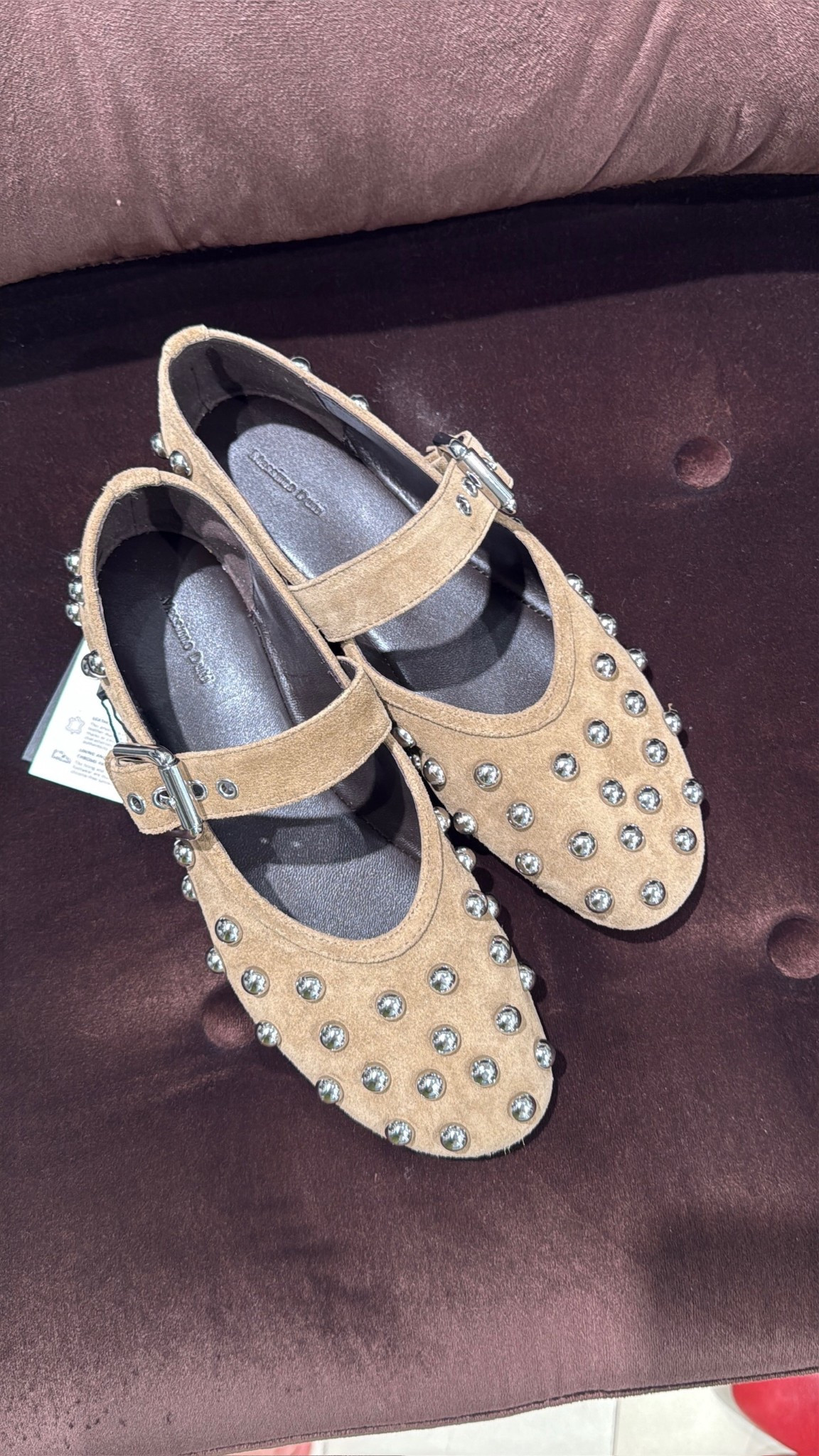 Suede flats with metal studs. 

#LTKSeasonal #LTKBeauty #LTKStyleTip