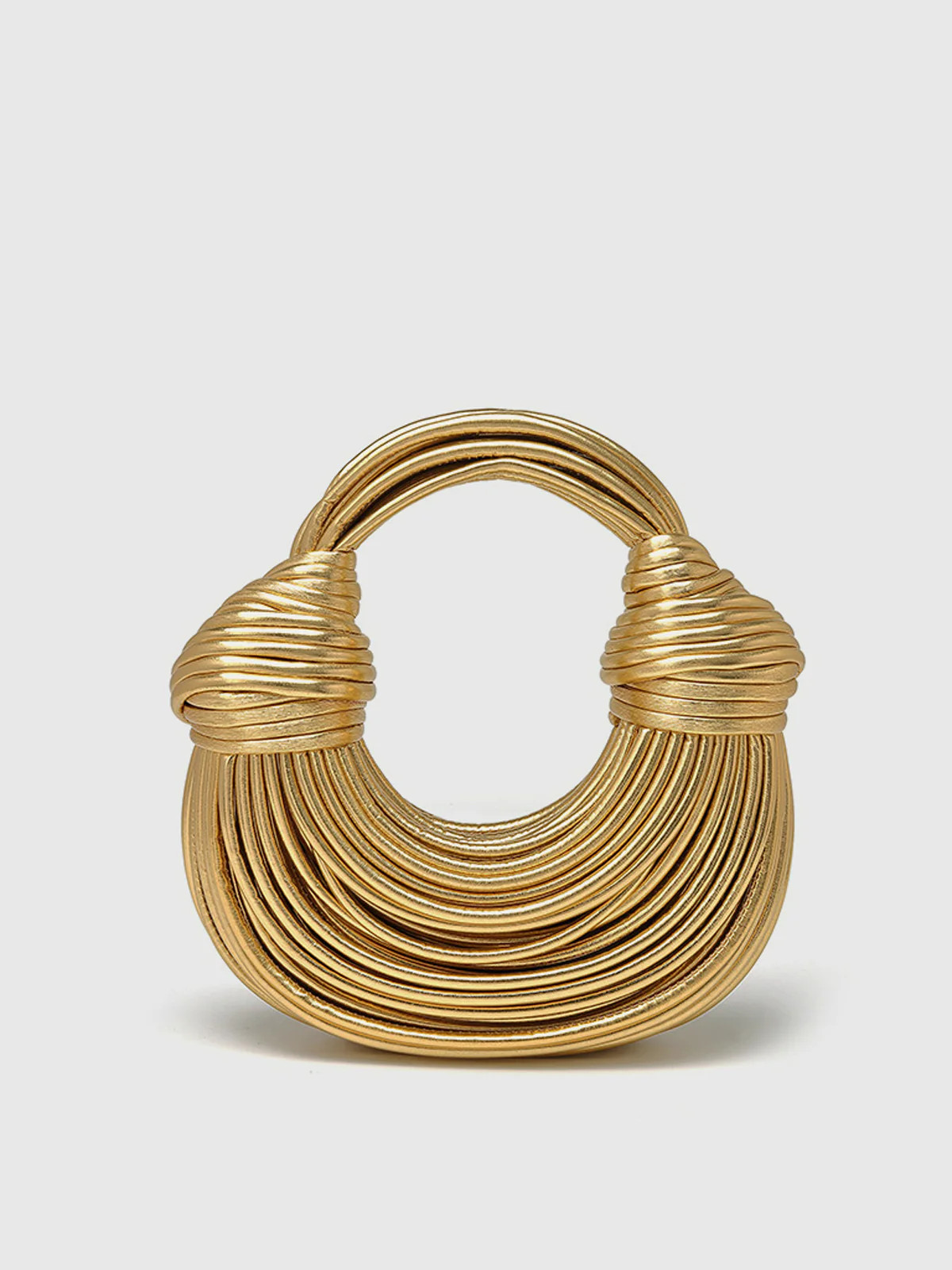 Golden Twisted Hoop Bag | Commense