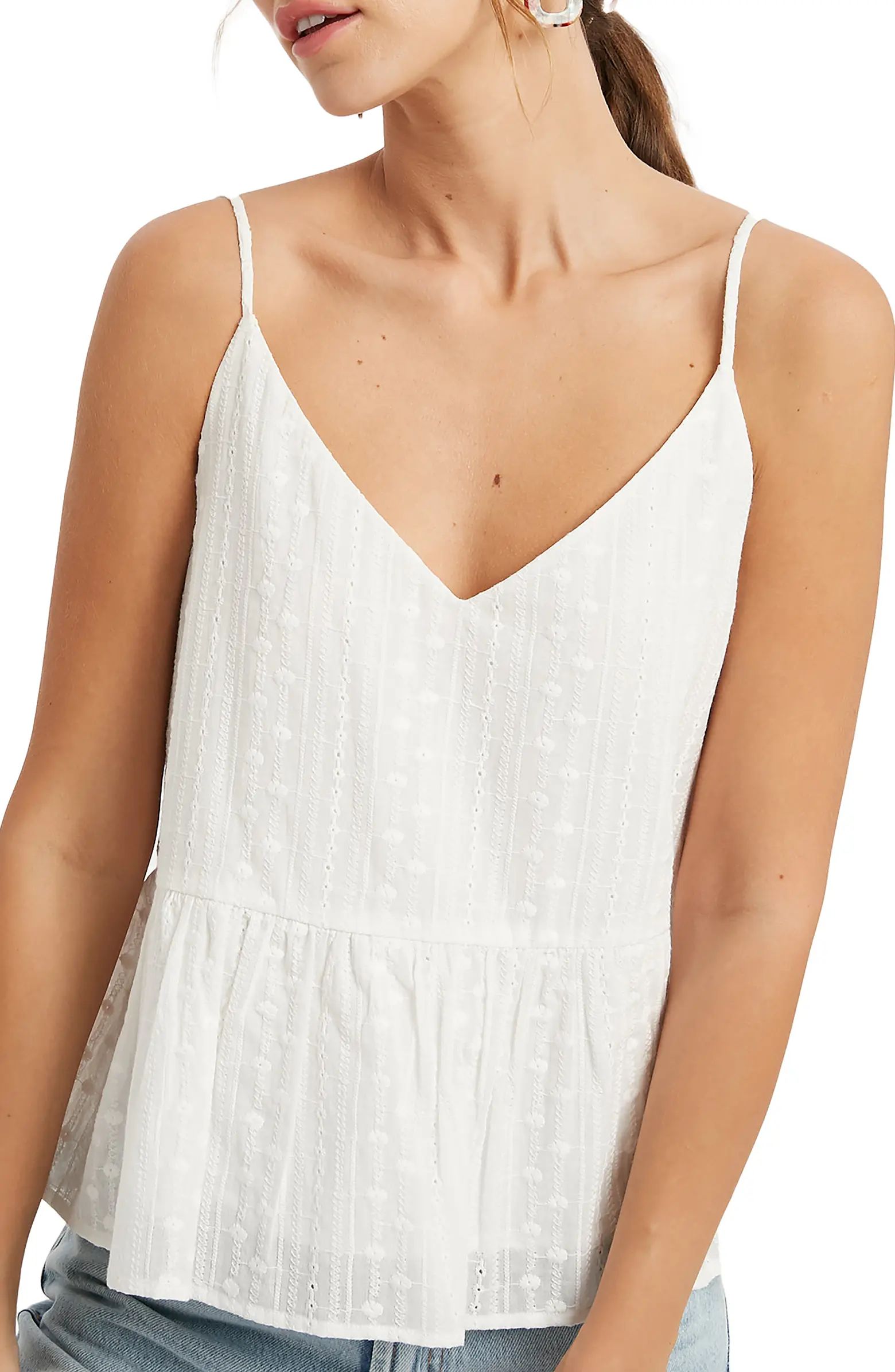 Embroidered Eyelet Cotton Babydoll Camisole | Nordstrom Rack