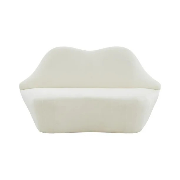 TOV Furniture Lips Cream Velvet Settee | Walmart (US)